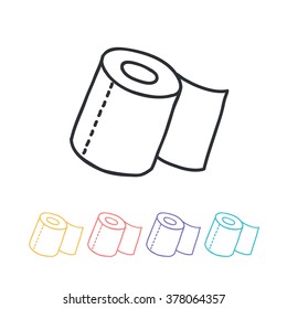 doodle icon. toilet paper. vector illustration