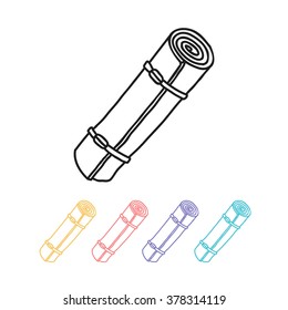 doodle icon. tourist mat. vector illustration