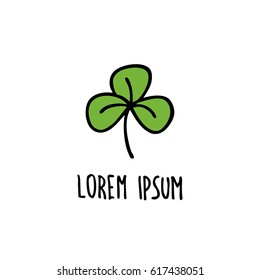 doodle icon. trifoliate clover. vector illustration