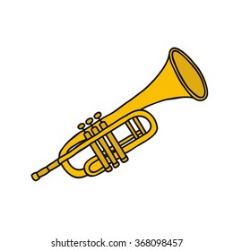 doodle icon. trumpet. vector illustration