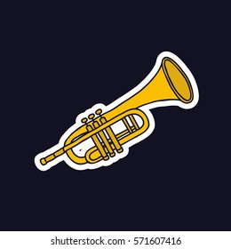 doodle icon. trumpet. vector illustration