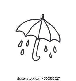 doodle icon. umbrella. traditional tattoo flash. vector illustration