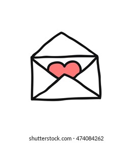 doodle icon. Valentine card. vector illustration