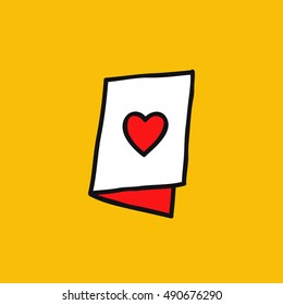 doodle icon. Valentine card. vector illustration