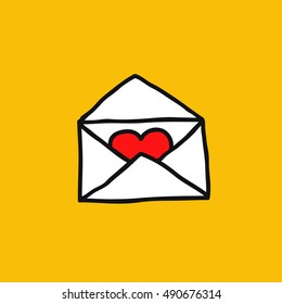 doodle icon. Valentine card. vector illustration