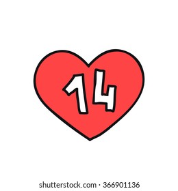 doodle icon. Valentine heart. vector illustration