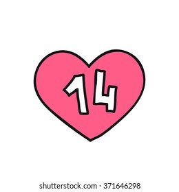 doodle icon. Valentine heart. vector illustration