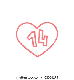 doodle icon. Valentine heart. vector illustration