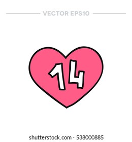 doodle icon. Valentine heart icon. vector illustration