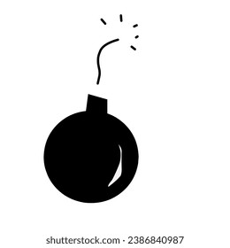 Doodle-Symbol, Vektorbombe schwarz-weiß 
