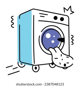 Here’s a doodle icon of washing machine 