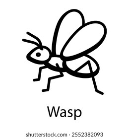 A doodle icon of wasp 