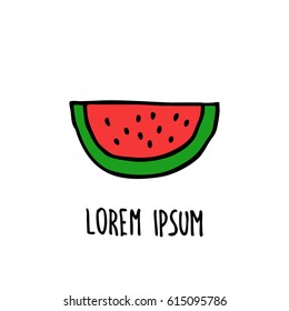 doodle icon. watermelon. vector illustration