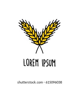doodle icon. wheat. vector illustration