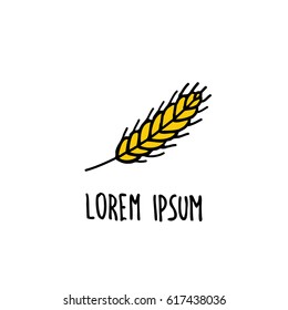 doodle icon. wheat. vector illustration