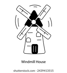 Here’s a doodle icon of windmill house 