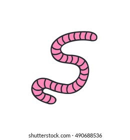 doodle icon. worm. vector illustration