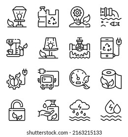 Doodle Icons of Environmental Pollution

