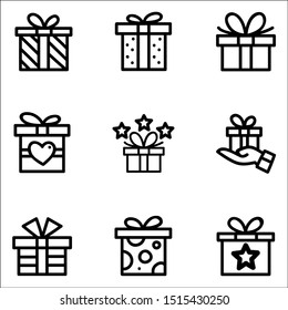 Doodle Icons Of Gift Box.