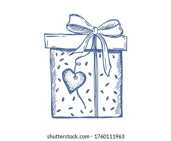 Doodle Symbole der Geschenkbox Set. Handgezeichnete Elemente.	