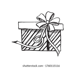 Iconos de doodle de la caja de regalo. Elementos dibujados a mano.	