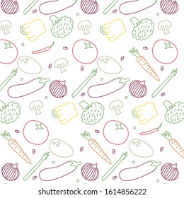 Doodle icons of healthy food