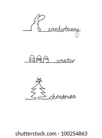 Doodle icons of holidays