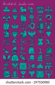doodle icons illustration collection decorative SIGNS color Q