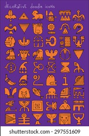 doodle icons illustration collection decorative SIGNS color M