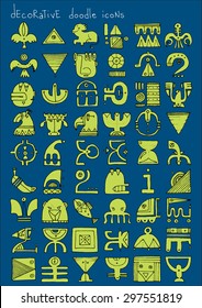 doodle icons illustration collection decorative SIGNS color K