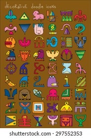 doodle icons illustration collection decorative SIGNS color I