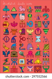 doodle icons illustration collection decorative SIGNS color H