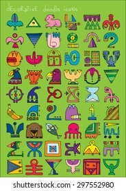 doodle icons illustration collection decorative SIGNS color D