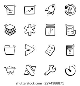 Doodle Icons for Media and UX

