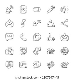 
Doodle Icons Set of Communication
