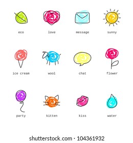 Doodle icons set (vector version)