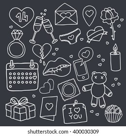 doodle icons. Valentine's Day. vector illustration