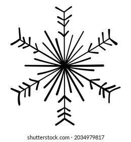 Ilustración de un lindo copo de nieve. Vector.