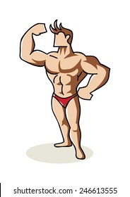 Doodle illustration of a bodybuilder