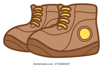 doodle illustration of boot with sticker style and recolorable