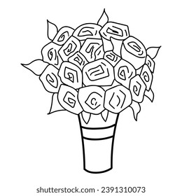 Doodle illustration of a bouquet of flowers