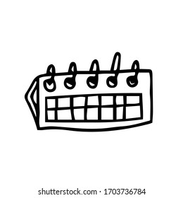 Doodle illustration of the calendar. Vector Doodle illustration of planning calendar, ovulation calendar, pregnancy calendar. Icon for menstrual days