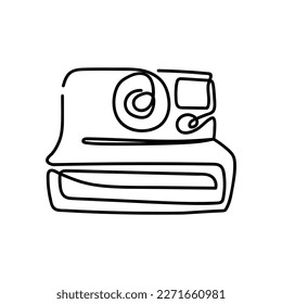 Doodle illustration of a camera isolated on a white background. Camera icon drawn by hand. Vector illustration
