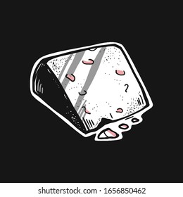 Ilustración de caracoles con queso aislado de fondo. Elemento gráfico Doodle. 