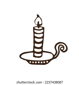 Doodle Illustration of a Christmas candle