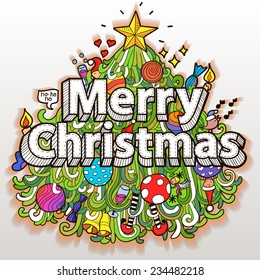 Doodle illustration of a Christmas tree