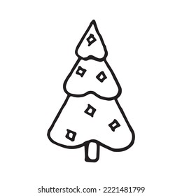 Doodle Illustration of a Christmas tree on white