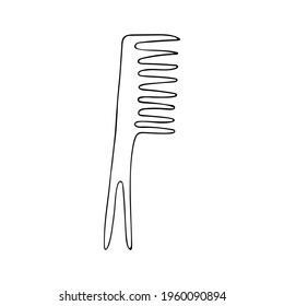 Doodle illustration of comb. Hand drawn icon of comb in vector. Doodle hair brush illustration in vector