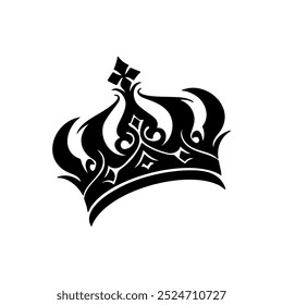 Doodle illustration of a crown isolated on a white background. Symbol of king and queen.