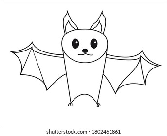 
Doodle illustration of a cute bat with spread wings. Illustration isolated on white for a halloween card in vector.